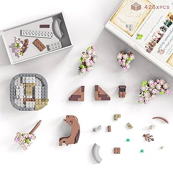 Amazon.co.jp: EasyAgo ミニブリック 桜の木の組み立てセット